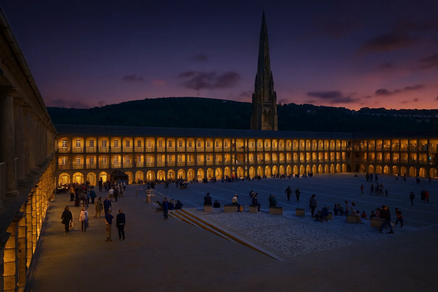 Halifax Piece Hall at sunset
