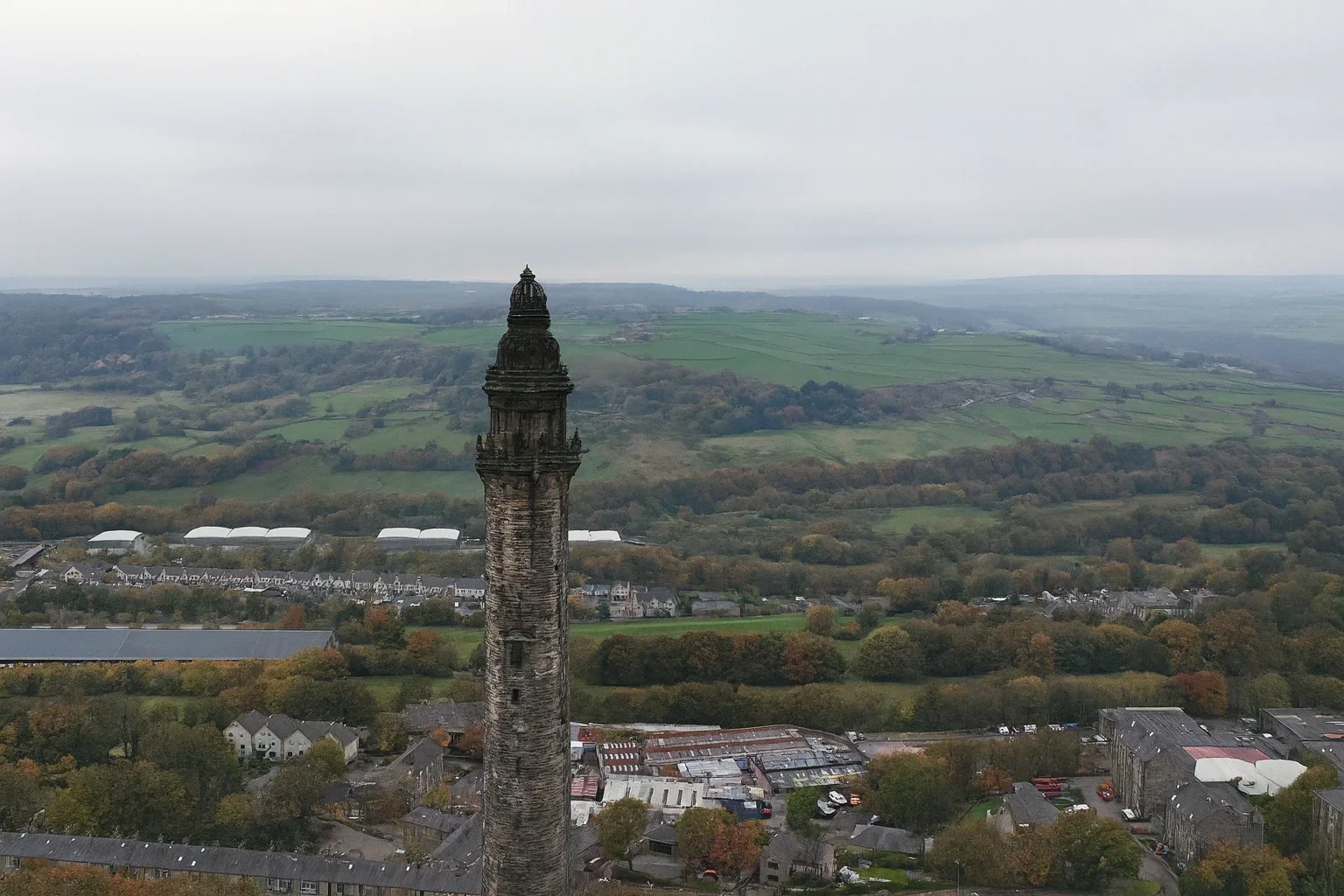 Halifax tower overlooking Yorkshire countryside